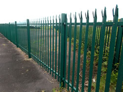 Steel palisade fencing